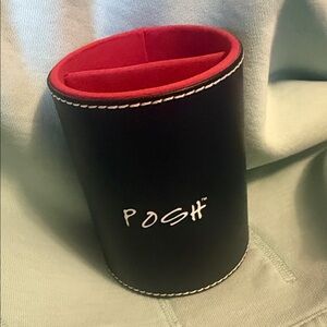 POSH Black and Red Leather like Pen Holder